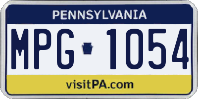 PA license plate MPG1054