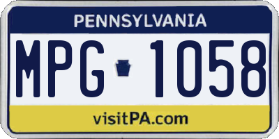 PA license plate MPG1058