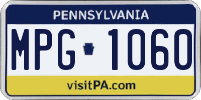 PA license plate MPG1060