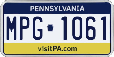 PA license plate MPG1061