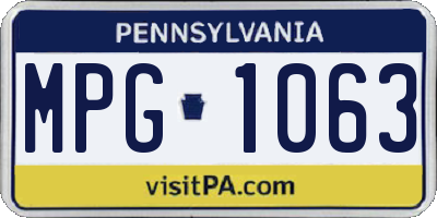 PA license plate MPG1063