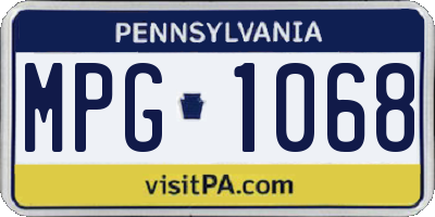 PA license plate MPG1068