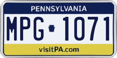 PA license plate MPG1071