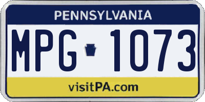 PA license plate MPG1073