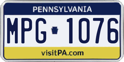 PA license plate MPG1076