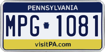 PA license plate MPG1081