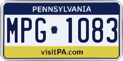 PA license plate MPG1083