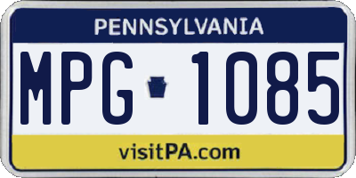 PA license plate MPG1085