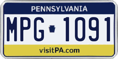 PA license plate MPG1091
