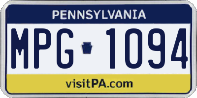 PA license plate MPG1094