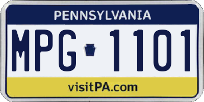 PA license plate MPG1101