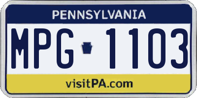 PA license plate MPG1103