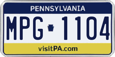 PA license plate MPG1104