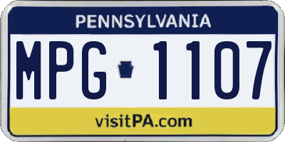 PA license plate MPG1107
