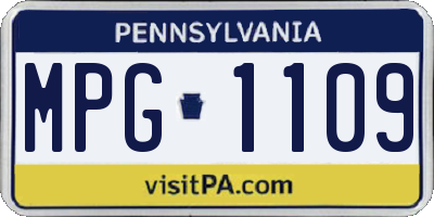PA license plate MPG1109