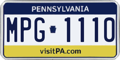 PA license plate MPG1110