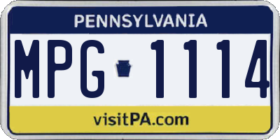 PA license plate MPG1114