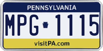 PA license plate MPG1115