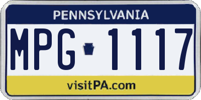 PA license plate MPG1117