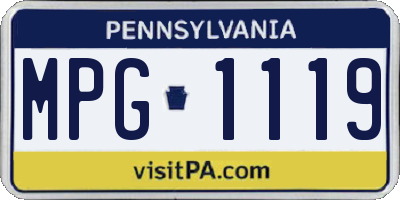 PA license plate MPG1119