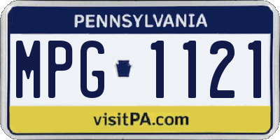PA license plate MPG1121