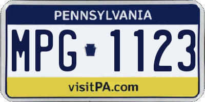 PA license plate MPG1123
