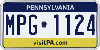 PA license plate MPG1124