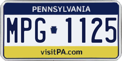 PA license plate MPG1125