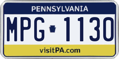 PA license plate MPG1130