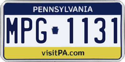 PA license plate MPG1131