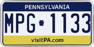 PA license plate MPG1133