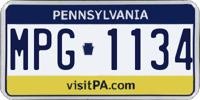 PA license plate MPG1134