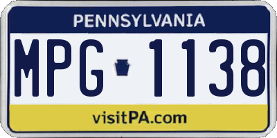 PA license plate MPG1138