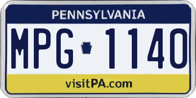 PA license plate MPG1140