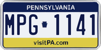 PA license plate MPG1141