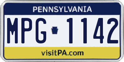PA license plate MPG1142