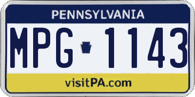 PA license plate MPG1143