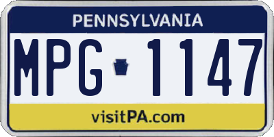 PA license plate MPG1147