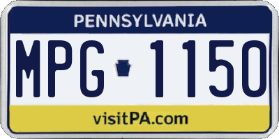PA license plate MPG1150