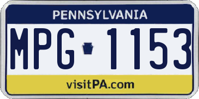 PA license plate MPG1153