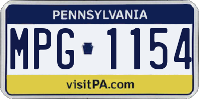 PA license plate MPG1154