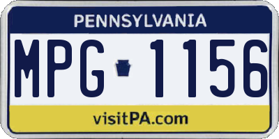 PA license plate MPG1156