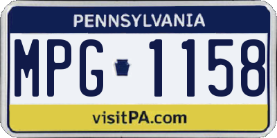 PA license plate MPG1158