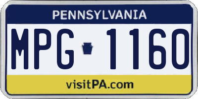 PA license plate MPG1160