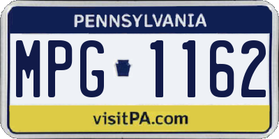 PA license plate MPG1162