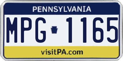 PA license plate MPG1165