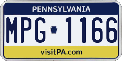 PA license plate MPG1166