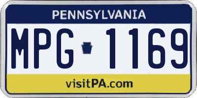 PA license plate MPG1169