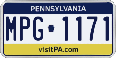 PA license plate MPG1171
