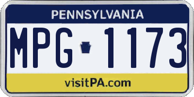 PA license plate MPG1173